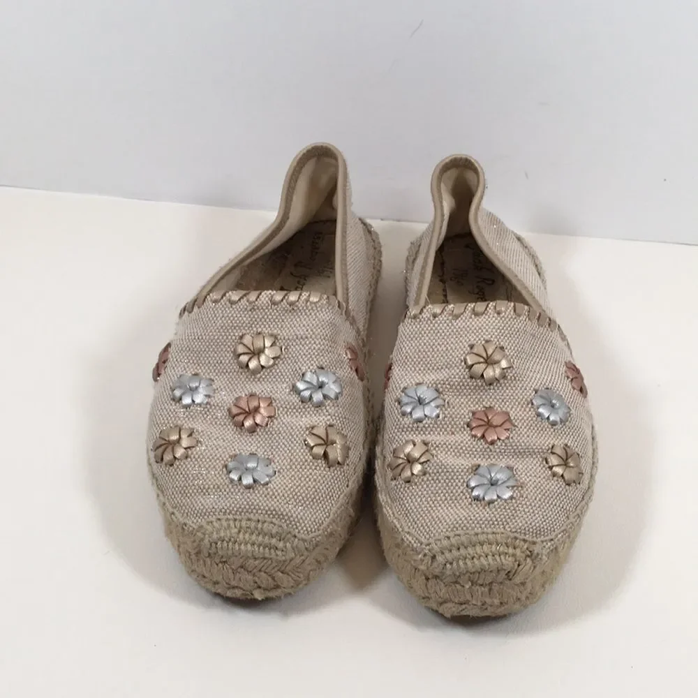 Jack Rogers Palmer Canvas Espadrilles Metallic Size 8